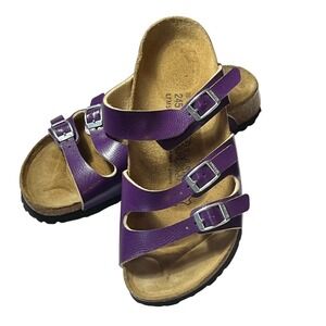 Birkenstock Florida Purple Triple Strap Sandals Slides EU 38 US Size 7 Size 7.5